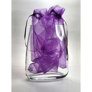 Luigi Bormioli Vase Light and Music Vase Italian Tapered Clear Glass DH795